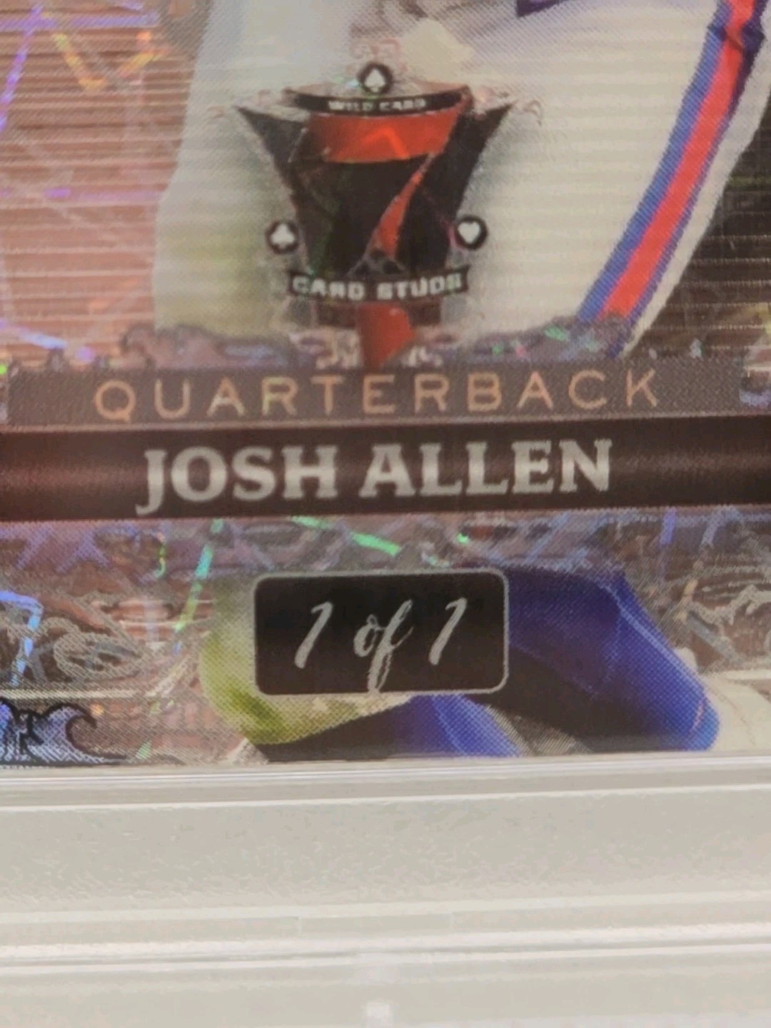 JOSH ALLEN *1/1* PSA 9 2024 WILD CARD 7 CARD STUDS JOKERS WILD Lazer SILVER #JA  view 2
