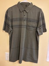 Men s Dark, Green, Short Sleeve Dress Shirt, Size Medium