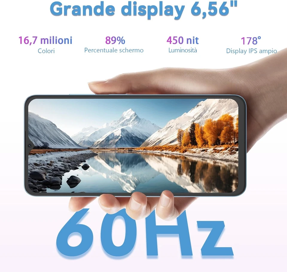 Smartphone 2025 Android 14 64GB+6GB 2TB-TF, 6.56" HD+ Telefono Cellulare Octa Co - Immagine 2 di 4