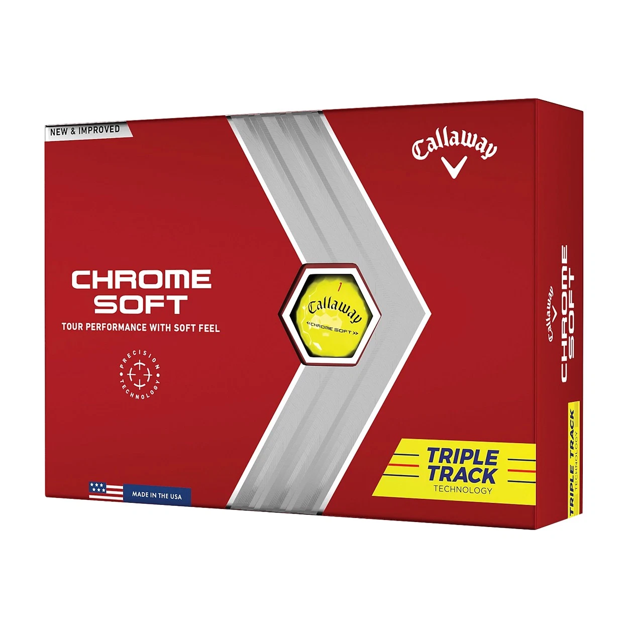 Callaway Chrome Soft Triple Track Golf Balls 1 Dozen (12), Yellow Review