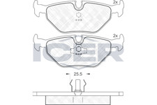 Bremsbelagsatz Hinten Ate-System für BMW E30 E36 E34 E32 Z1 Roadster Z3 ab 85->