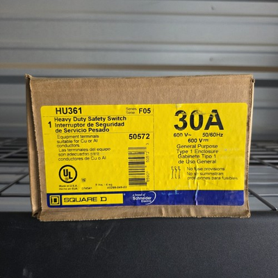 #ad SQUARE D HU361 Heavy Duty Safety Switch 30Amp 30A 600V Disconnect $59.99
