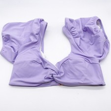 Shade Shore Womens Lilac Cap Sleeve Twist Front Bikini Top Size S