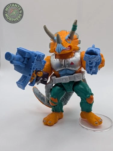 Vintage Playmates TMNT 1990 Triceraton Complete Figure Complete with Accessories