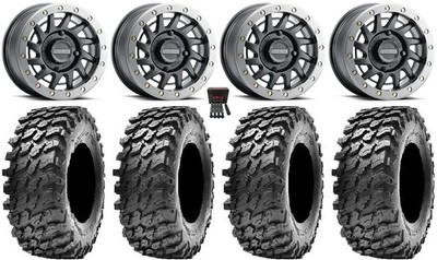 Raceline Squad Bdlk 15'' Wheels Bk +10mm 32'' Rampage Tires Can-Am Maverick X3