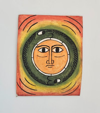 Quadro etiope in pelle, piccola arte della pelle, arte fatta a mano