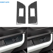 Real Carbon Fiber Rear Window Lift Switch Cover Trim Panel For Ford Edge 2011-14