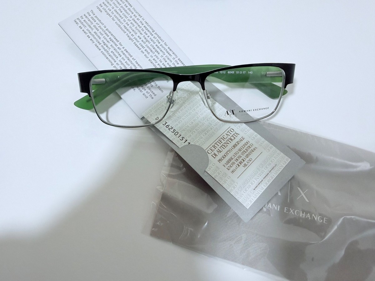 ARMANI EXCHANGE AX 1012 6045 BLACK GREEN AUTHENTIC RX  display picture 2