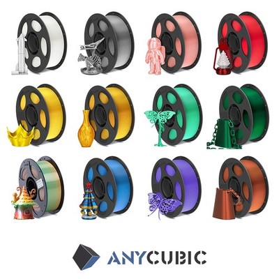 ANYCUBIC Silk PLA 3D Drucker Filament Seide Kontrollierbarer 1.75mm 1-5KG