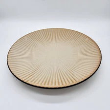 Royal Norfolk Ridged Dinner Plate 10.5 " Cream And Brown