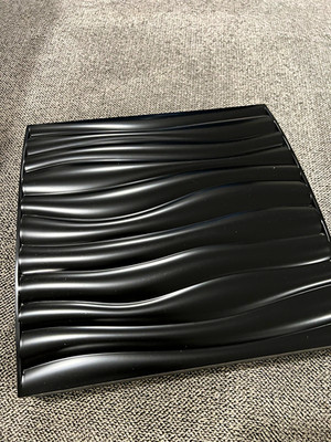 3D Wall Panel Black Wave Abstract 3D Effect Plastic, 12  Square - Set of 30