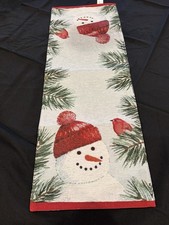 Christmas Table Runner Snowman Cardinal 13 X 36 New St Nicholas Square
