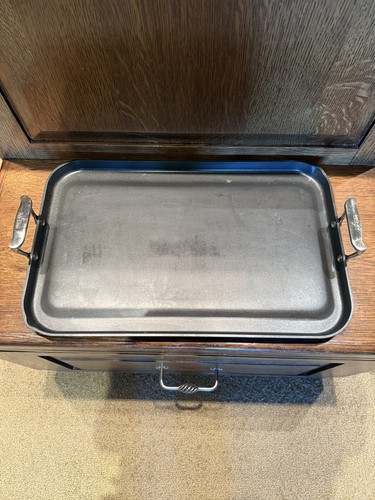 All Clad Harteloxiert Doppelbrenner Grande Grillplatte Pfanne 13"x20" Pfannkuchen #3020