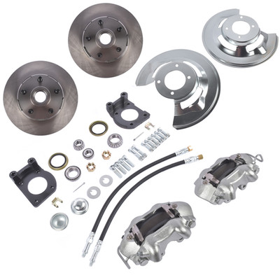 Power Complete Front Disc Brake Conversion Kit V-8 4 Piston Replacement for 1
