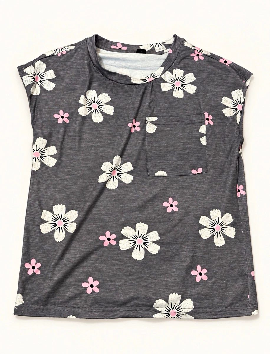 Flower Crew Neck Tops for Women for sale | eBay