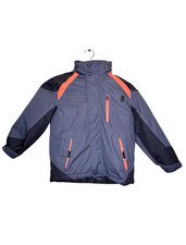 Hawke Co Boys Puffer Winter Jacket Size 4 Black Orange Removable Hood
