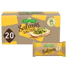 Sanissimo Salmas Salted, 20 packs of 3 Crackers, Oven Baked Corn Crackers,... 