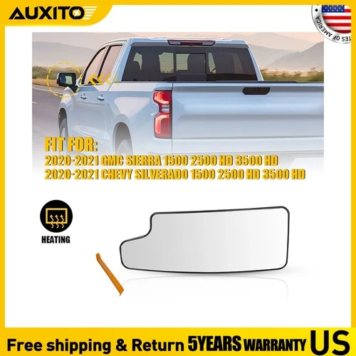 Lower Heated Mirror Glass Left Side Fits 2020-2021 Chevy Silverado 2500HD 3500HD