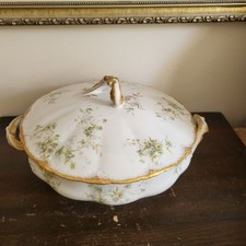 Haviland Limoges Schleiger France Round Covered Vegetable Bowl Wild Roses
