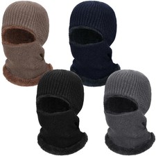 4 Pieces Warm Knitted Balaclava Thermal Fleece Ski Mask Winter Face Mask for ...