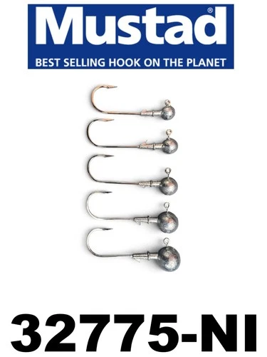 Round ball jig heads.Mustad 32775-NI hooks.3pcs 7g-50g lure fishing,jigging,pike