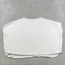 NEW Frank & Eileen One Size 100% Cotton White Funnel Neck Capelet Made in USA