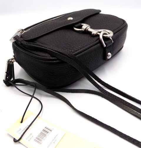 Rebecca Minkoff Blythe Belt Bag Fanny Pack Black Pebbled Leather Adjustable NWT