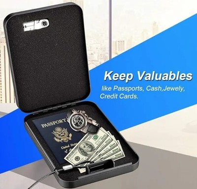  3-Digit Combination Lock Portable Drawer Safe - Black