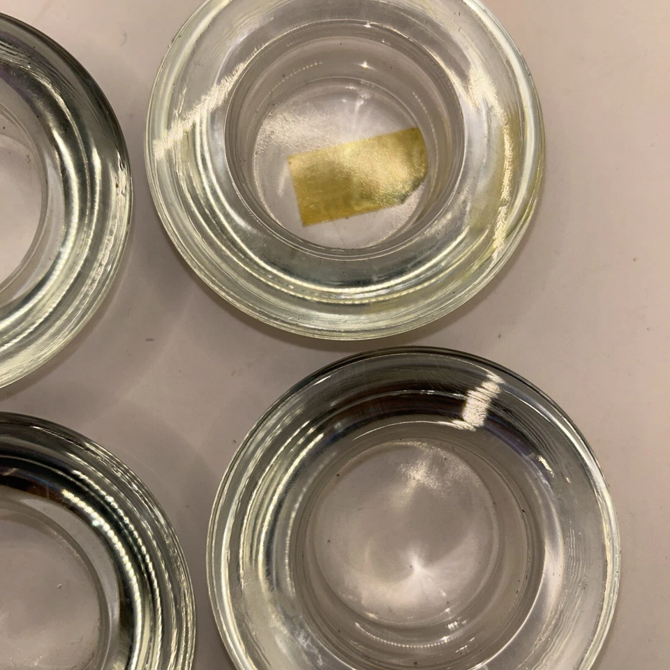 (4) IKEA Heavy Clear Glass Tea Light Votive Candle Holders 3” Across  - Image 4 of 4