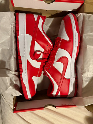 Nike Dunk Low Retro  St. John s  White/University Red Leather Men s HF5441-104