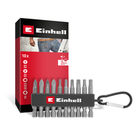 Original Einhell Bit-Set 10-Tlg. (50-Mm-Bits Ph/Pz/T/H, Sandgestrahlter S2-Stahl