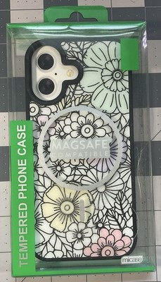 Tempered Phone Case Compatible with Magsafe, Cute Floral Flower iPhone 17