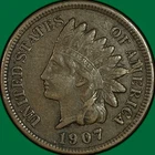 1907 Indian Head Cent Choice Extremely Fine XF+ Coin #41962