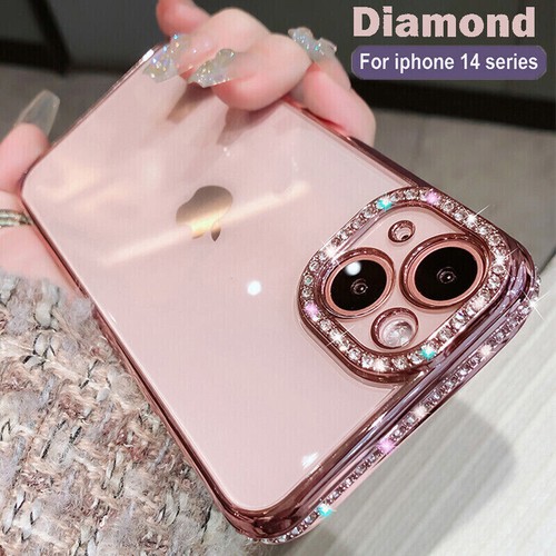 Case For iPhone 16 15 14 Pro Max 13 Shockproof Glitter Diamond Clear Soft Cover - Picture 3 of 25