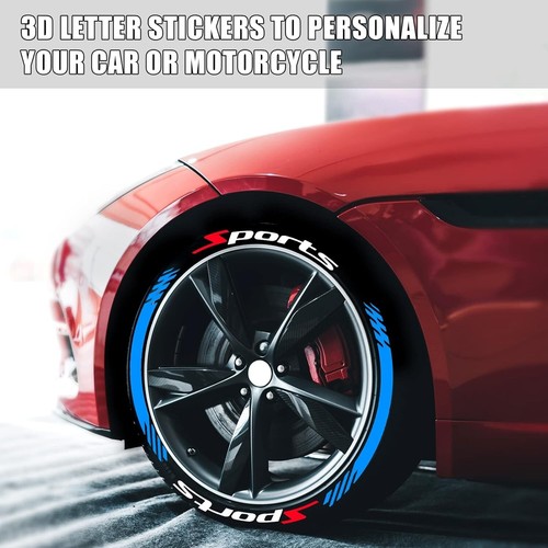 For 15'-22'' Tires Font Tall Permanent Tire Lettering SPORTS BLUE Sticker  - Picture 5 of 5