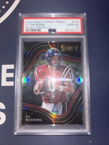 2022 Select Draft Picks Eli Manning Black Prizm 1/1 ONE OF ONE PSA 10 Ole Miss - Picture 3 of 6