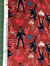 Batman V Superman Dawn Of Justice Red 100 cotton fabric sold by the yard 814