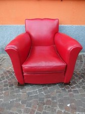POLTRONA IN PELLE ROSSA VINTAGE MODELLO CLUB EPOCA 900