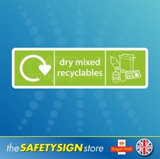 Recycling Bin Stickers General Waste Plastic Can food Cardboard Glass Recyclable