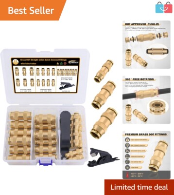 Reliable 23 PCS Brass DOT Quick Connect Air Fittings for Semi-Truck Systems