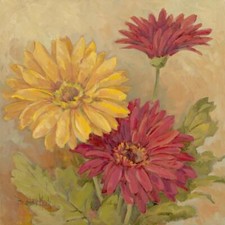 Ceramic Tile Mural Kitchen Backsplash - Gerber Daisies II - Floral Flowers Art