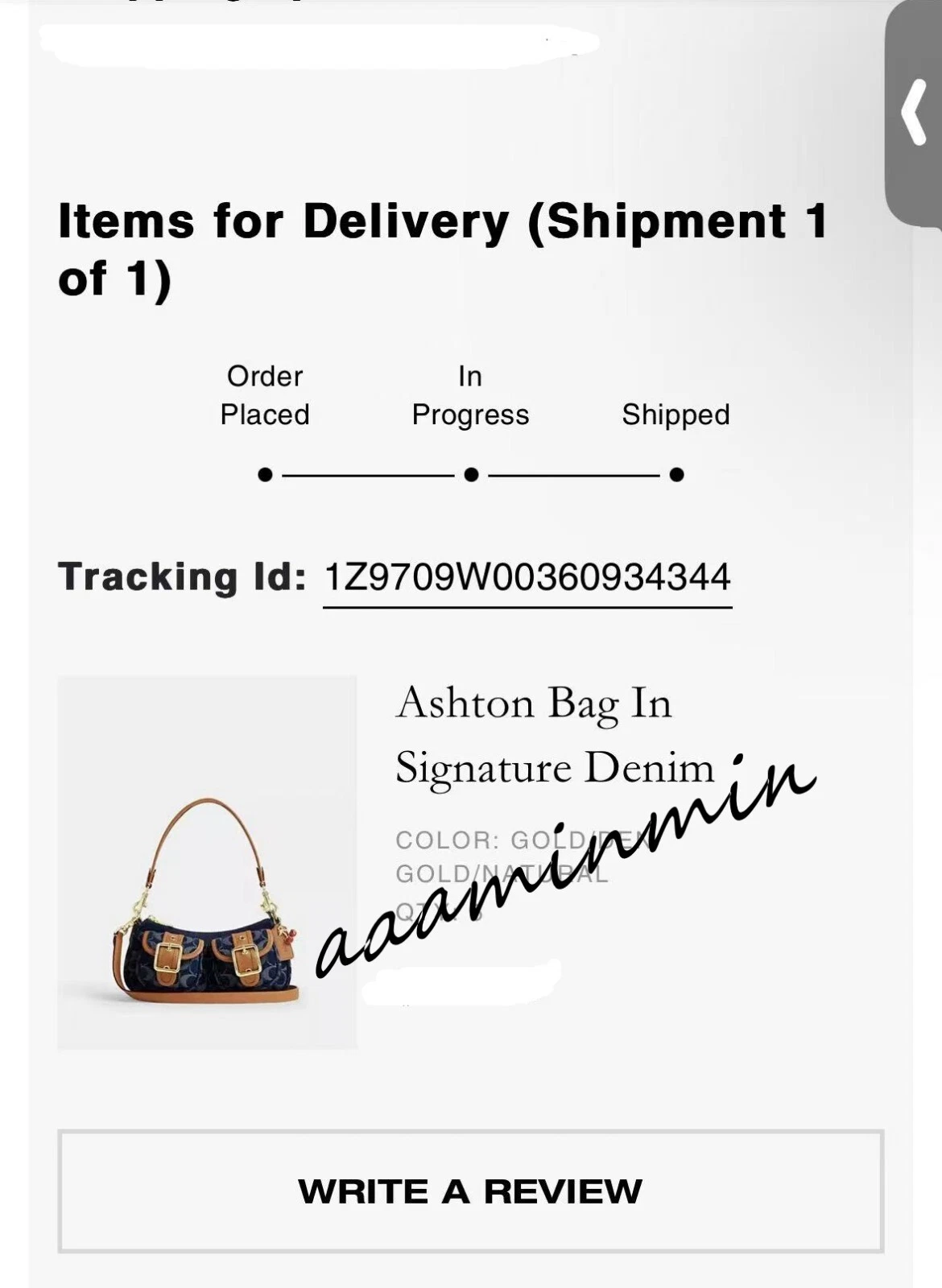 NUOVA borsa Coach Ashton Baguette in denim firmato CY700 (confezione originale)