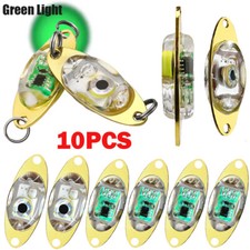 10Pack Fish Lure Light LED Deep Drop Underwater Eye Shape Luminous Fishing Bait