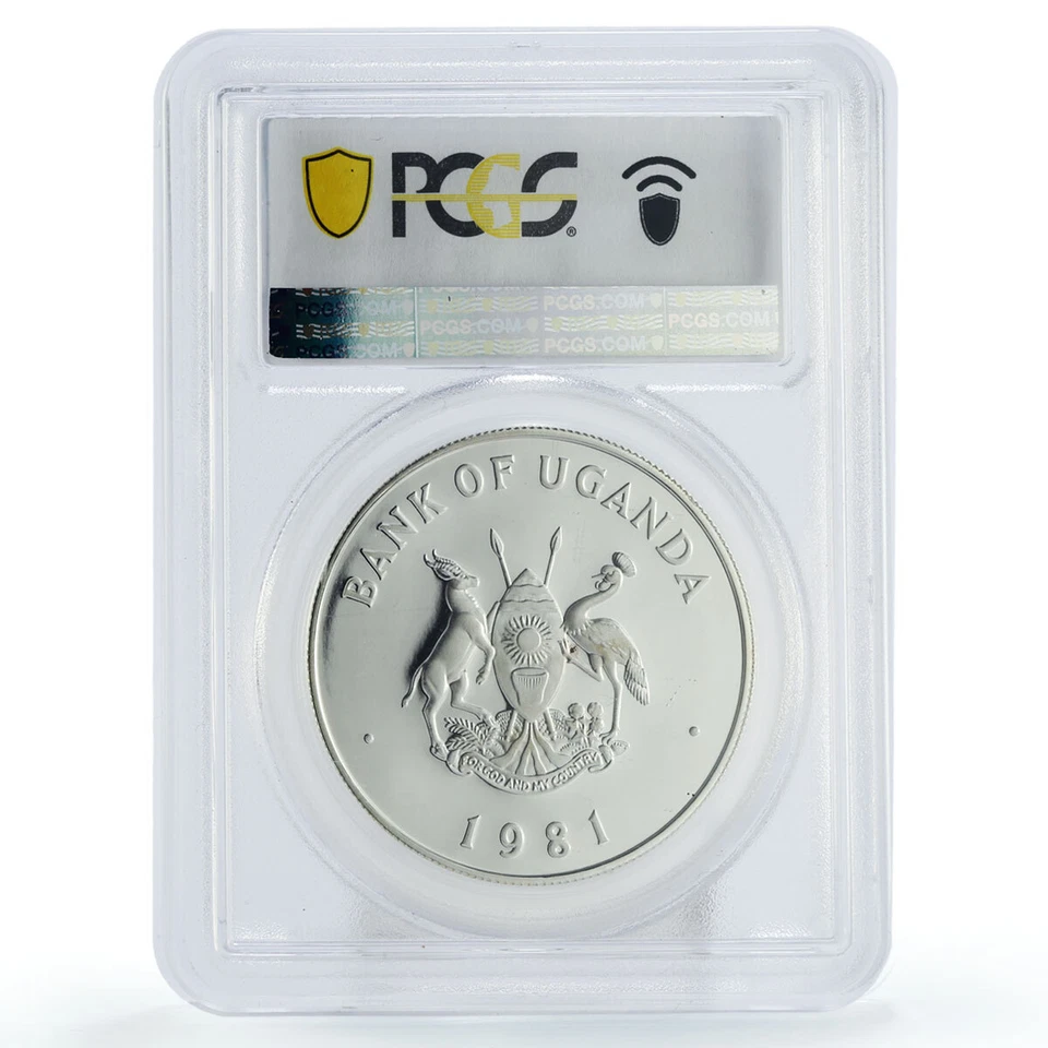 Uganda 200 shillings Disabled Persons Year PR67 PCGS silver piedfort coin 1981 - Image 2 of 2
