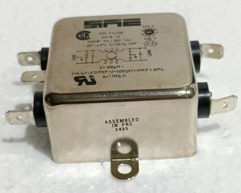 SAE EMI FILTER GA1B-10 10AMP 115/250VAC LOT OF 2 PCS NEW FAST SHIPPING - Image 4 of 4