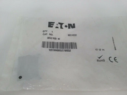 EATON M22-KC01 CONTACT BLOCK 230-500VAC 24-200VDC 1 NC NIB