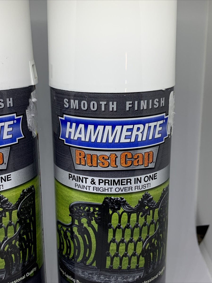 Hammerite Rust Cap Smooth White Finish w/Kilz 12 Paint Primer Spray  Cans