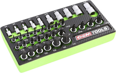 35-Piece Torx Star Socket Set with EVA Foam Tray - Multi-Drive Tool Kit