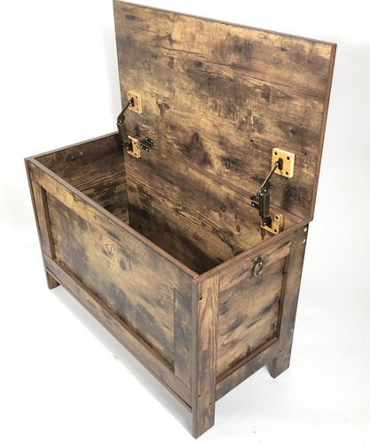 Holz Industrial Look Ottomane Spielzeug Bettwäsche Decke Truhe Sitz Bank Aufbewahrungsbox - Bild 6 von 10