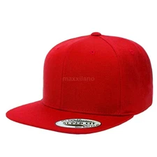 Men Snapback Hat Classic Trucker Style Flat Brim Baseball Cap Solid Plain Hats